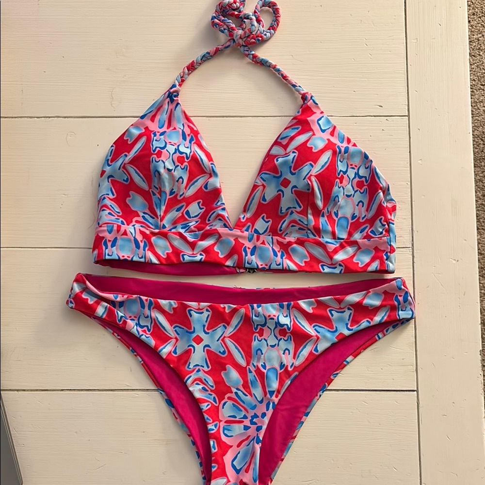Victoria's Secret Pink and Blue Floral Bikini